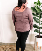 Stretchy Ruched Square Neck Top In Enchanted - Body By J'ne