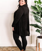 Crossover Cowl Neck Fit & Flare Tunic Sweater In Black - Body By J'ne