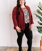 Textured Blazer With Pockets In Lingonberry - Body By J'ne