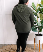 Thermal Pullover Hoodie With Zipper Detail In Olive - Body By J'ne