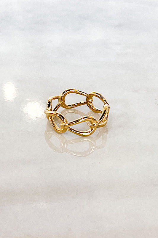 Natural Elements Gold Chunky Link Ring - Body By J'ne