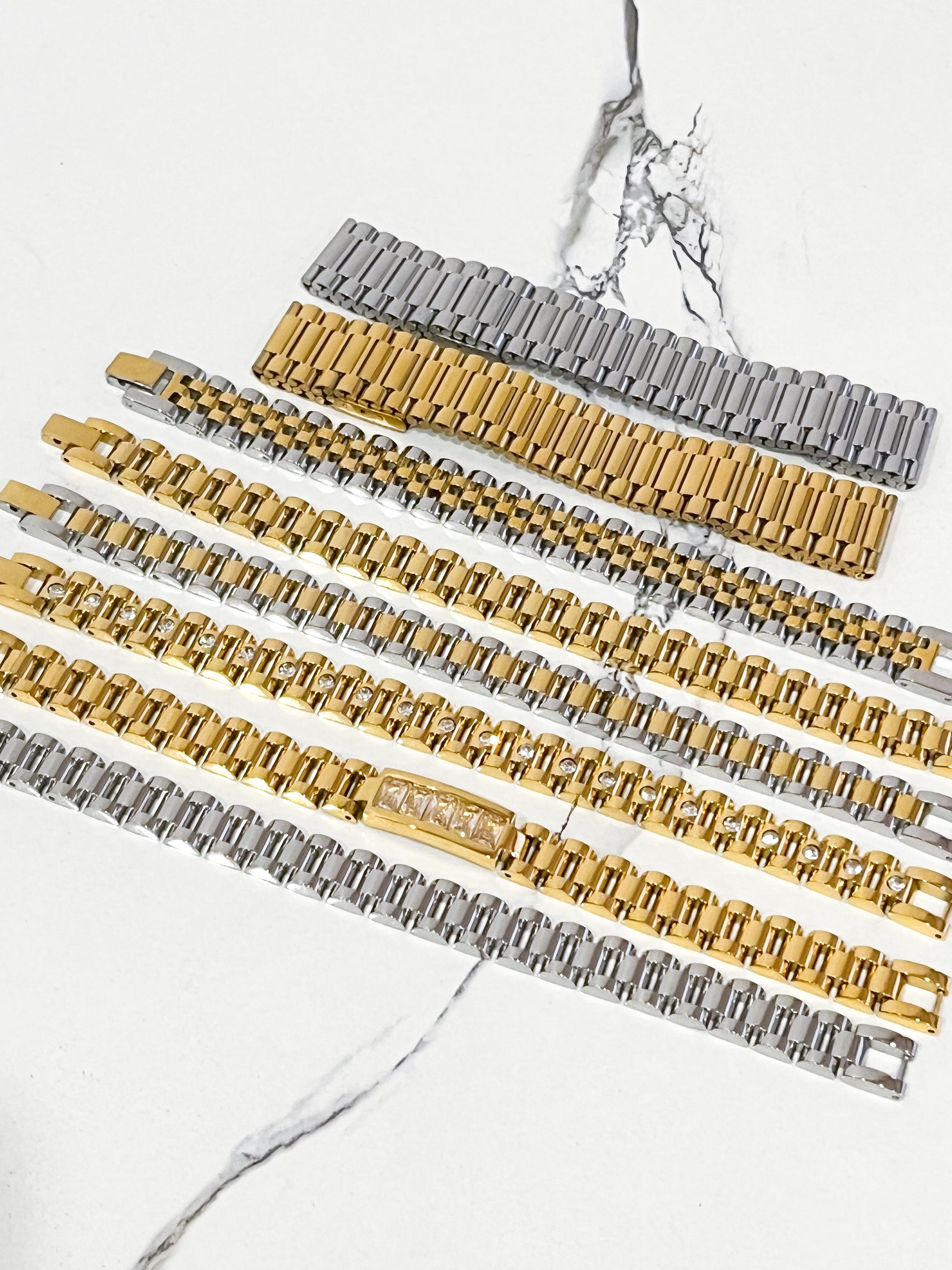 Natural Elements Gold Wide Watch Band Bracelet - Body By J'ne