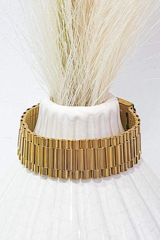 Natural Elements Gold Wide Watch Band Bracelet - Body By J'ne