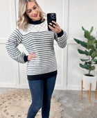 Soft Knit Sweater In Black & White With Silver Thread - Body By J'ne