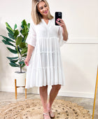 Bohemian Tiered Dress In Natural White - Body By J'ne