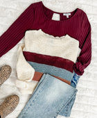 Team Player Sweater In Wine, Blue & Copper Stripes - Body By J'ne