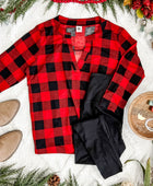 Stretchy Gabby Front Top In Red Buffalo Plaid - Body By J'ne