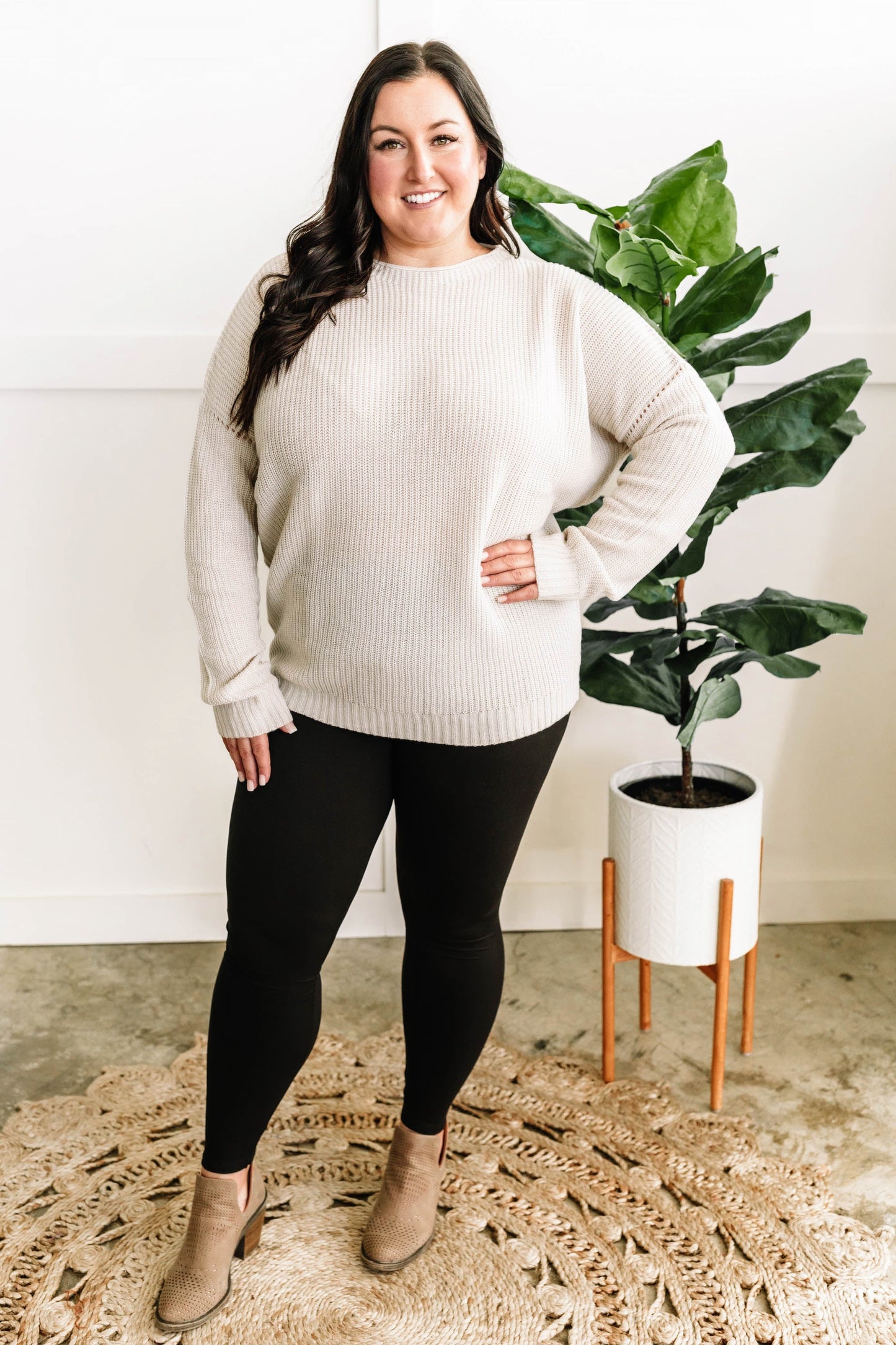 Oversized Knit Dolman Sweater In Smokey Cream - Body By J'ne