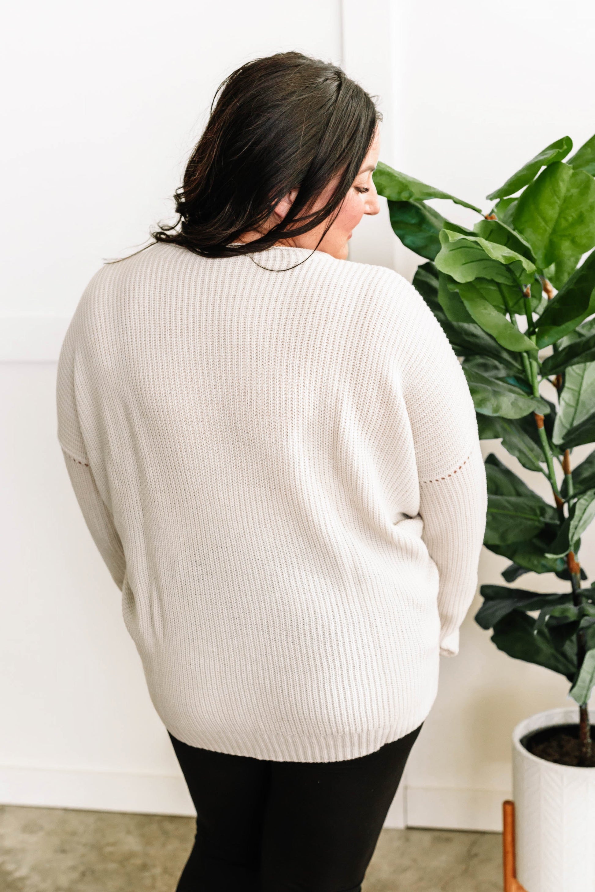 Oversized Knit Dolman Sweater In Smokey Cream - Body By J'ne
