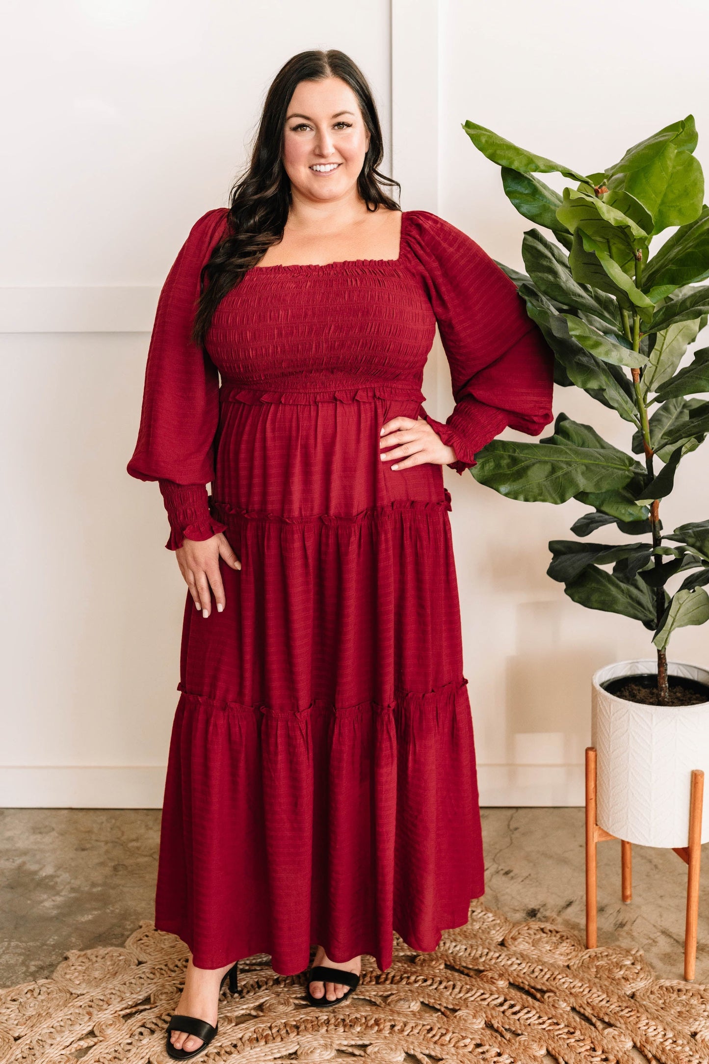 Tiered Maxi Dress With Smocking Detail In Holly - Body By J'ne