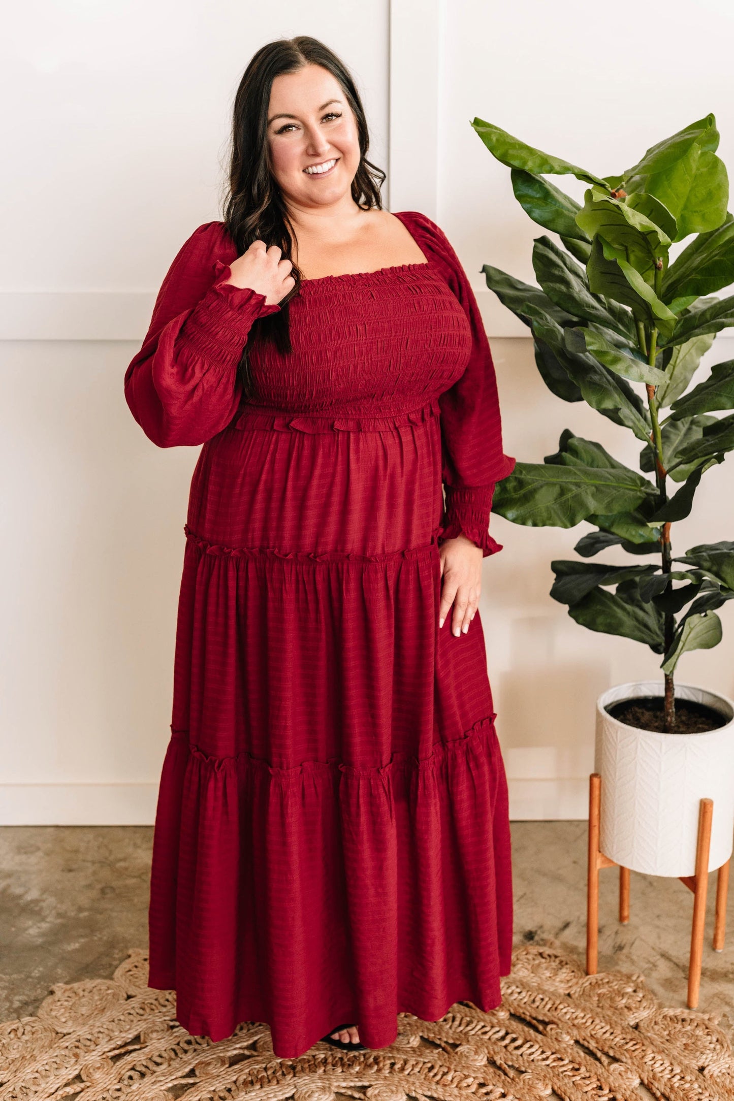 Tiered Maxi Dress With Smocking Detail In Holly - Body By J'ne