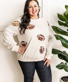 Pullover Sweatshirt In Football Sequins - Body By J'ne