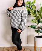 Soft Knit Sweater In Black & White With Silver Thread - Body By J'ne