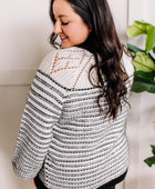 Soft Knit Sweater In Black & White With Silver Thread - Body By J'ne