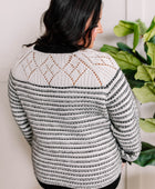 Soft Knit Sweater In Black & White With Silver Thread - Body By J'ne