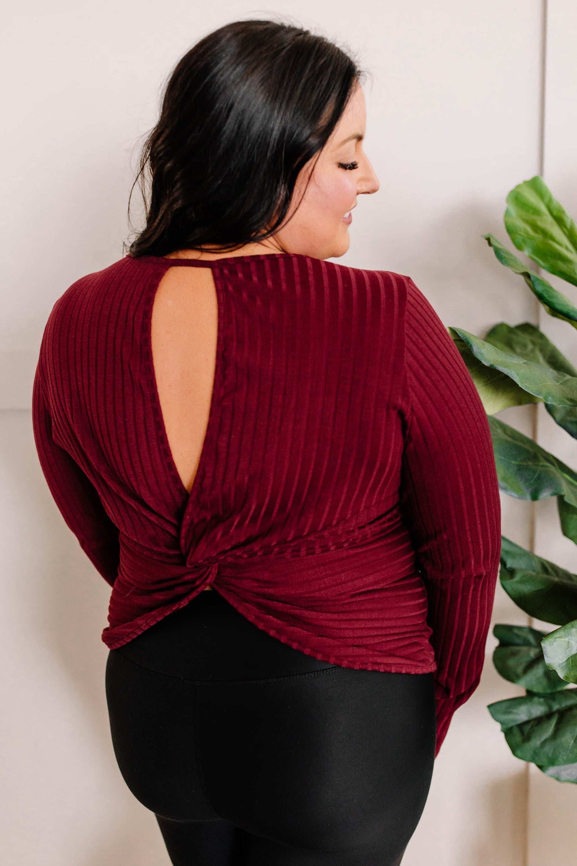 Twist Back Top In Crimson - Body By J'ne