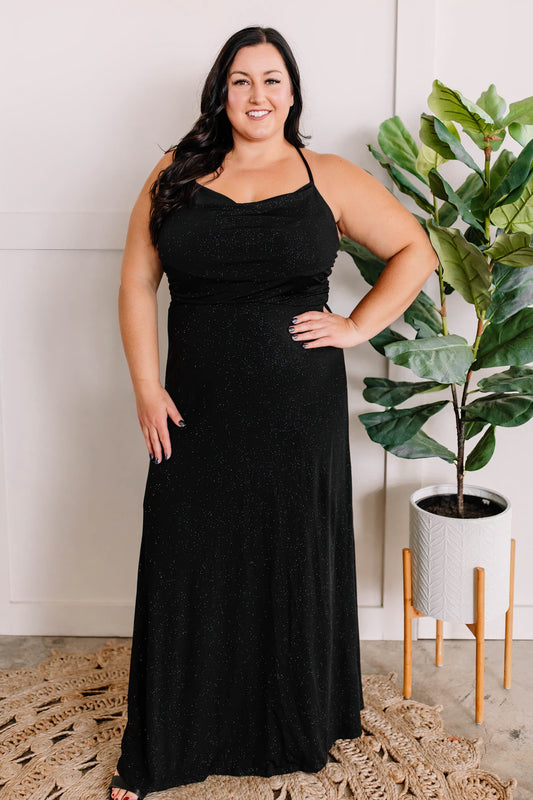 Woven Holiday Dress In Midnight Shimmer - Body By J'ne