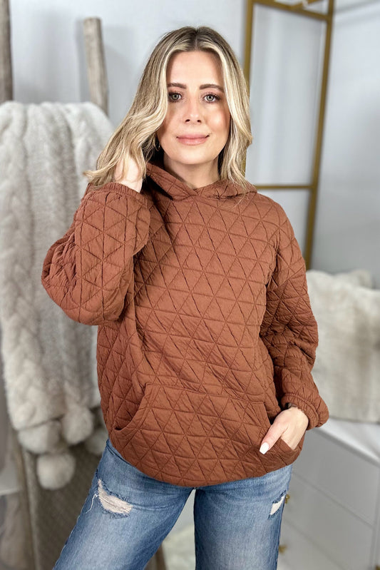 Anytime, Anywhere Quilted Hoodie, Caramel - Body By J'ne