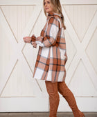 Plaid Collared Neck Ruffled Shirt Dress/Tunic - Body By J'ne
