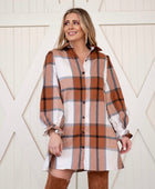 Plaid Collared Neck Ruffled Shirt Dress/Tunic - Body By J'ne
