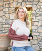 The Christina Color Block Sleeve Sweater - Body By J'ne