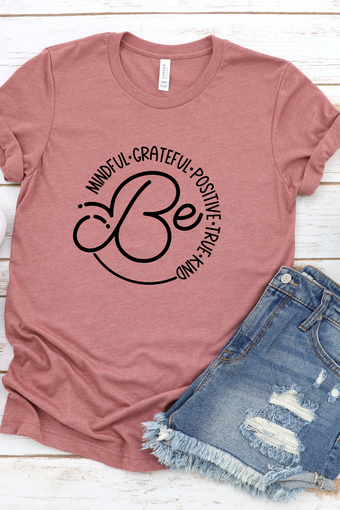 BE KIND POSITIVES VIBES TEE(BELLA CANVAS) - Body By J'ne