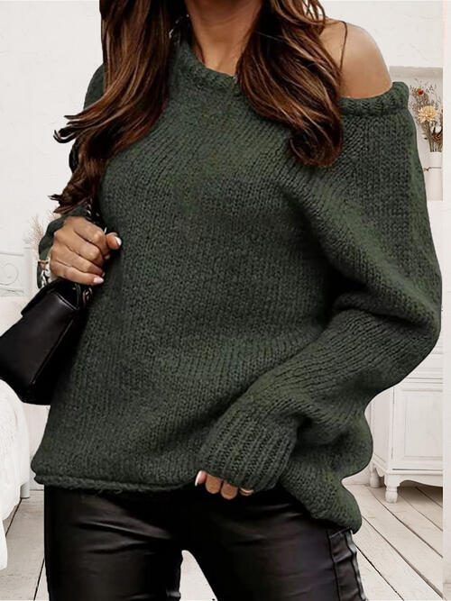 One Shoulder Long Sleeve Sweater - Body By J'ne