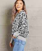 Leopard V-Neck Dropped Shoulder Top - Body By J'ne