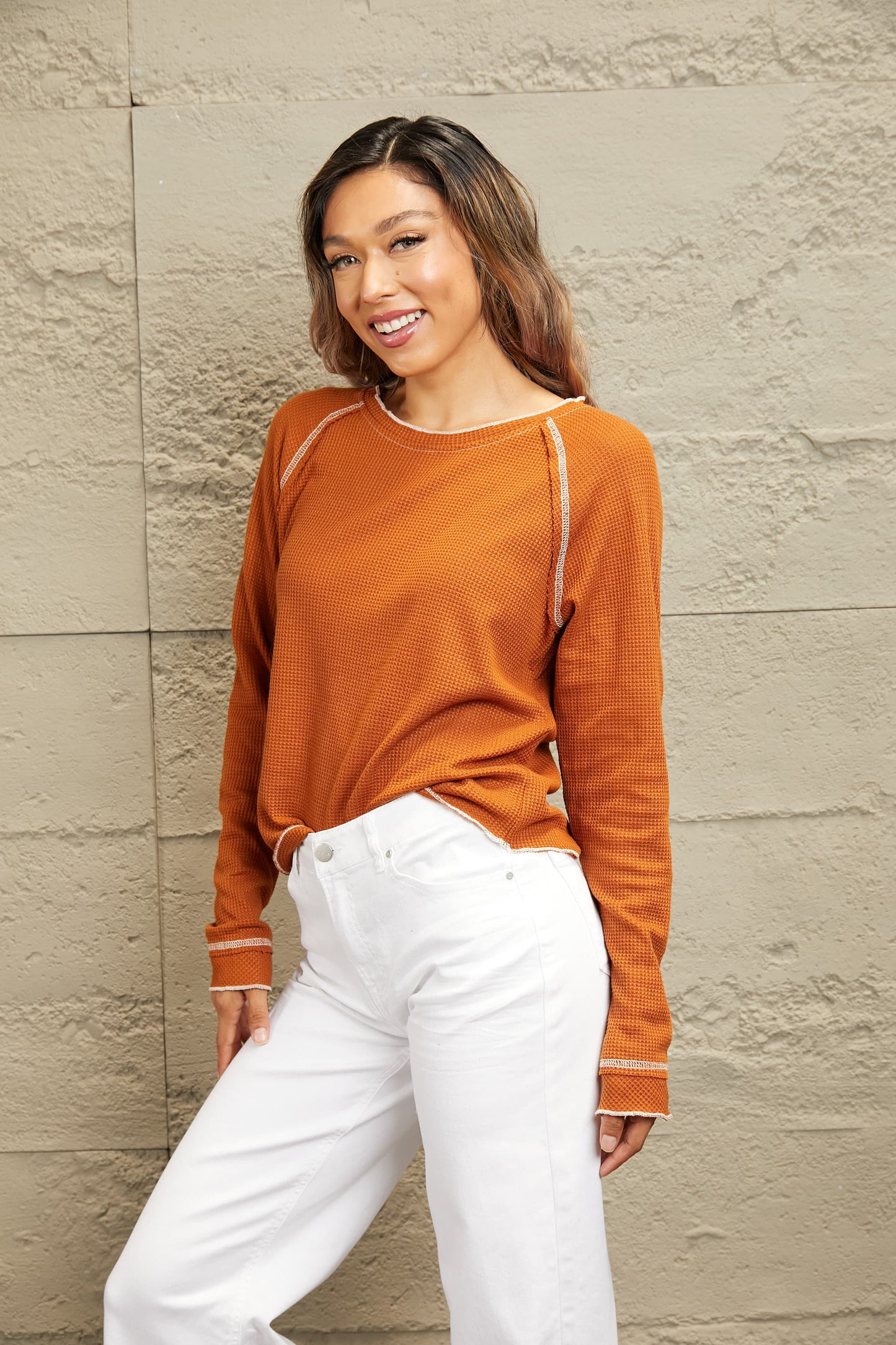 Double Take Long Raglan Sleeve Round Neck Top - Body By J'ne