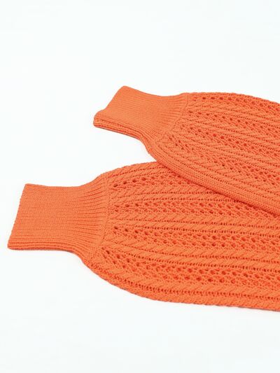 Openwork Off-Shoulder Long Sleeve Sweater - Body By J'ne