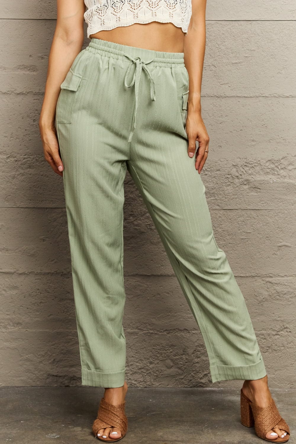 Tie Waist Long Pants - Body By J'ne