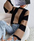 Crew Neck Waffle Drop Shoulder Knit Sweater - Body By J'ne