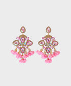 Flower Shape Rhinestone Alloy Dangle Earrings - Body By J'ne