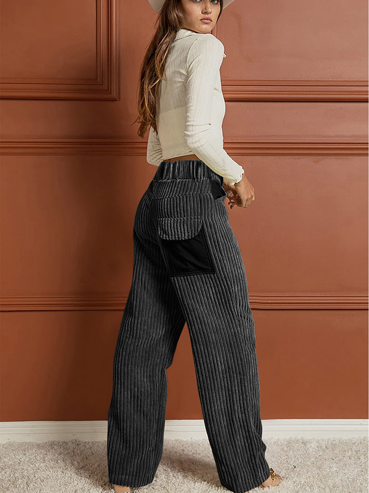 Ribbed Longline Pocketed Pants - Body By J'ne