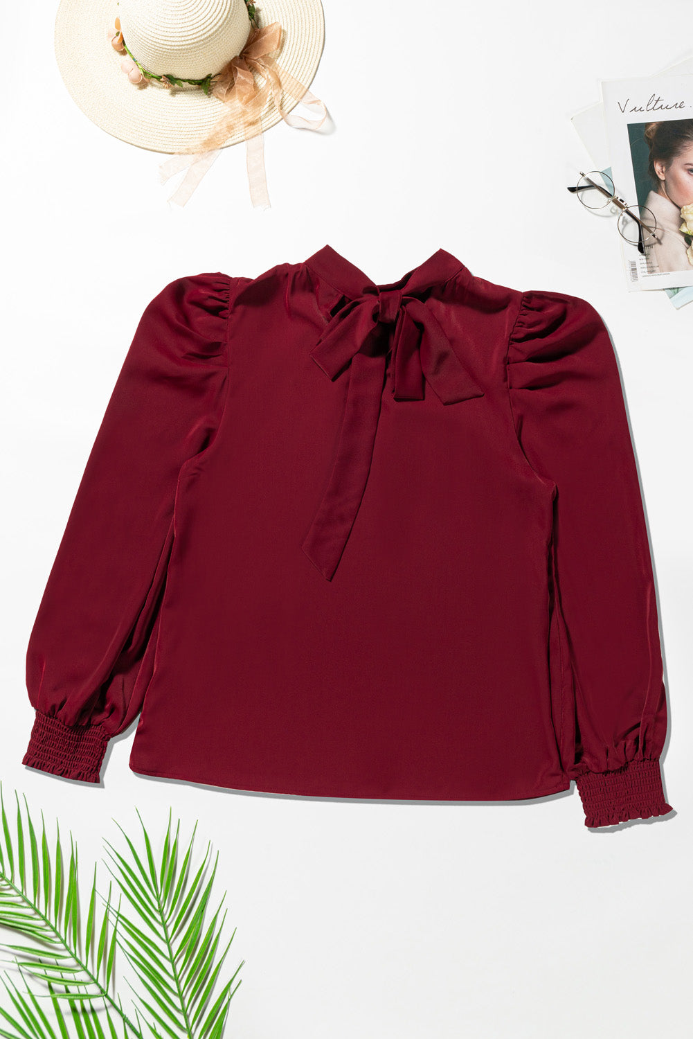 Mock Neck Puff Sleeve Blouse - Body By J'ne
