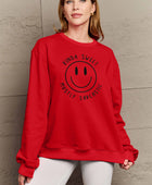 Full Size Smiling Face Graphic Sweatshirt - Body By J'ne