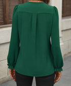 Notched Flounce Sleeve Blouse - Body By J'ne