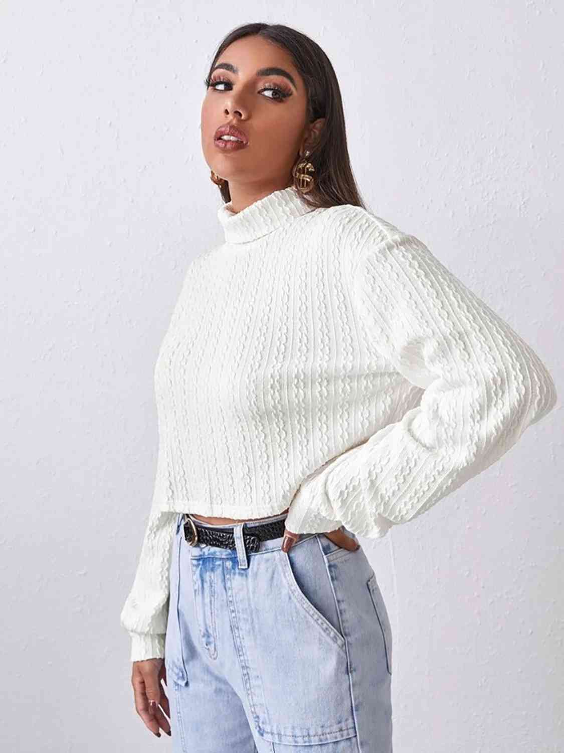 Turtleneck Long Sleeve Top - Body By J'ne