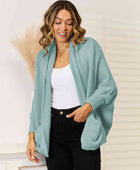Open Front  Cardigan with Pockets - Body By J'ne