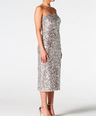 Sequin Straight Neck Midi Wrap Dress - Body By J'ne