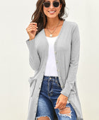 V-Neck Long Sleeve Cardigan with Pocket - Body By J'ne