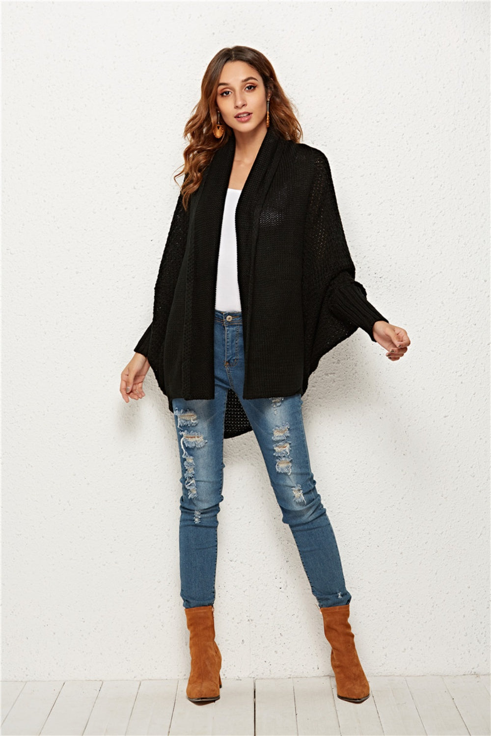 Open Front Batwing Sleeve Cardigan - Body By J'ne