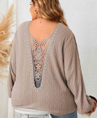 Good Energy Lace Detail V-Neck Long Sleeve Blouse - Body By J'ne