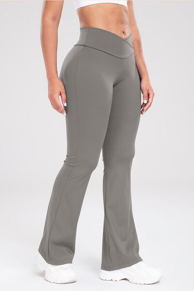 Wide Waistband Bootcut Active Pants - Body By J'ne