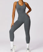 Cutout Racerback Active Jumpsuit - Body By J'ne