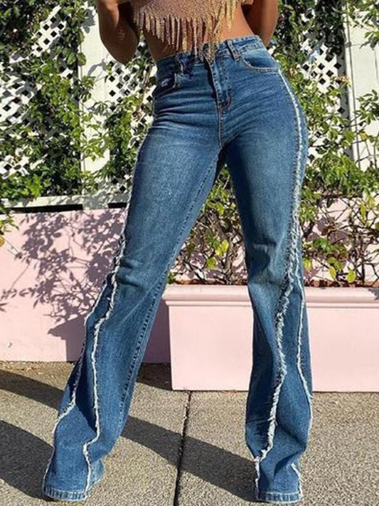 Raw Hem High Waist Jeans - Body By J'ne