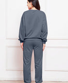 Round Neck Long Sleeve Sweatshirt and Pants Set - Body By J'ne