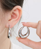 Stainless Steel Hinged Hoop Earrings - Body By J'ne