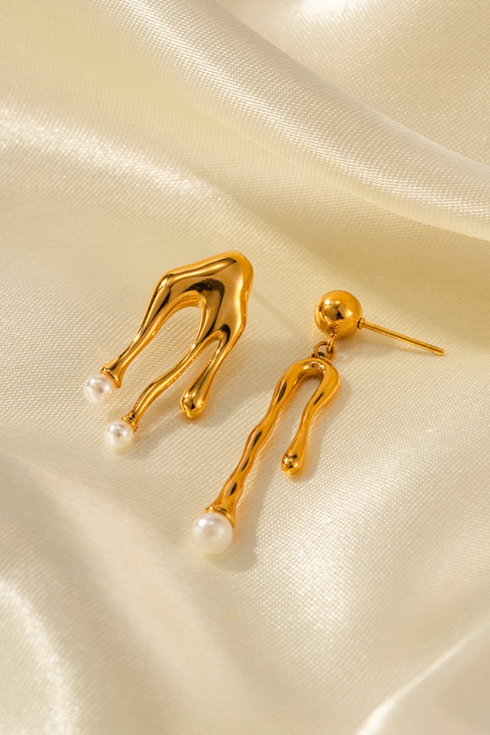 Synthetic Pearl 18K Gold-Plated Dangle Earrings - Body By J'ne