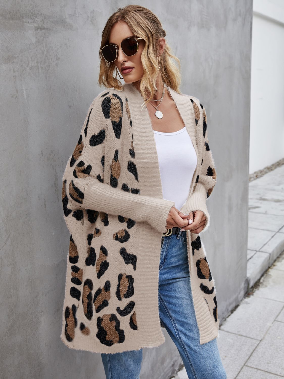 Leopard Pattern Fuzzy Cardigan - Body By J'ne